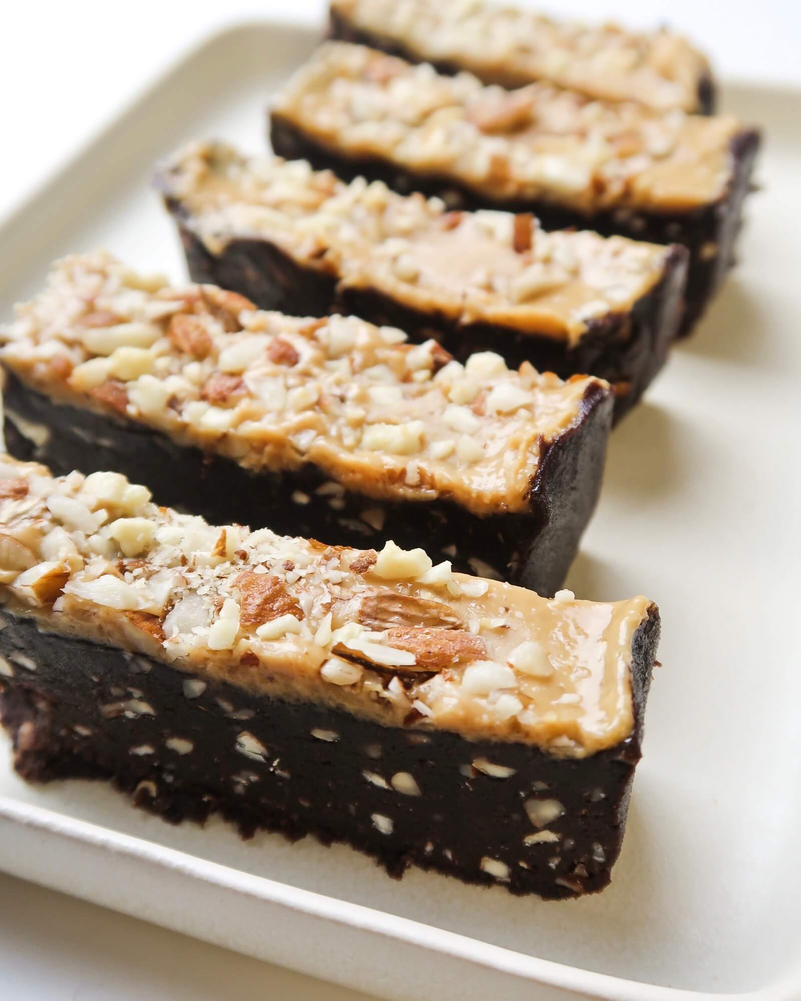 5-Ingredient Brownie Peanut Butter Bars - Sarahs Vegan Guide