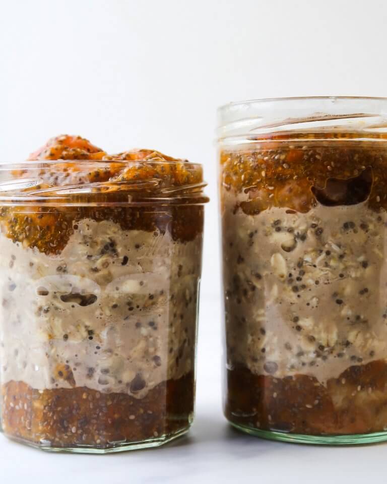 Summer Fruit Overnight Oats With Peach & Apricot Jam
