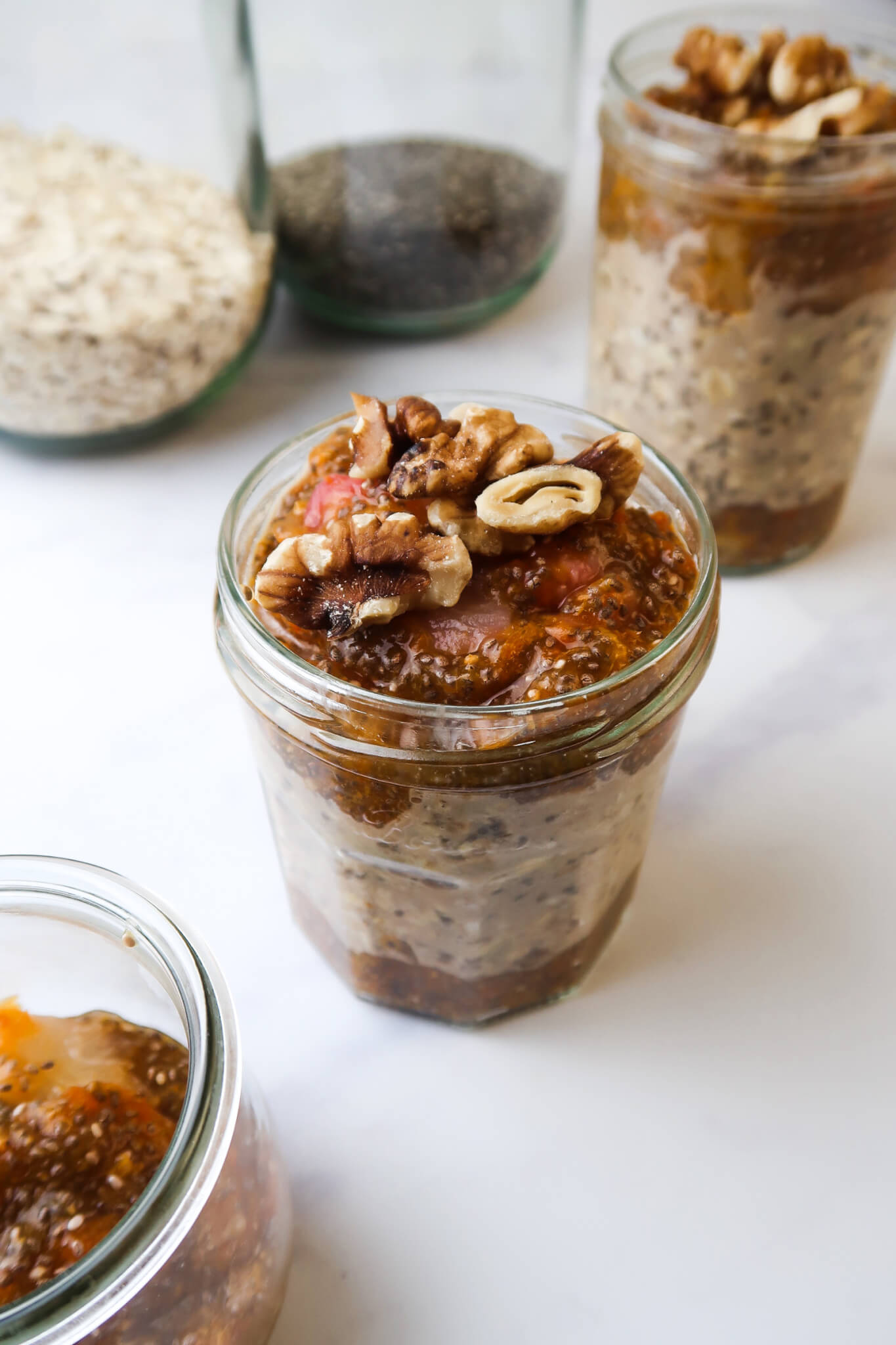 Summer Fruit Overnight Oats With Peach & Apricot Jam
